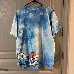 Smurf Mens Tshirt Small or Medium Papa Smurf Tie Dye